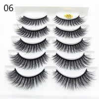 Thumbnail for 5Pairs/Set Faux Mink Hair False Eyelashes Wispy Criss