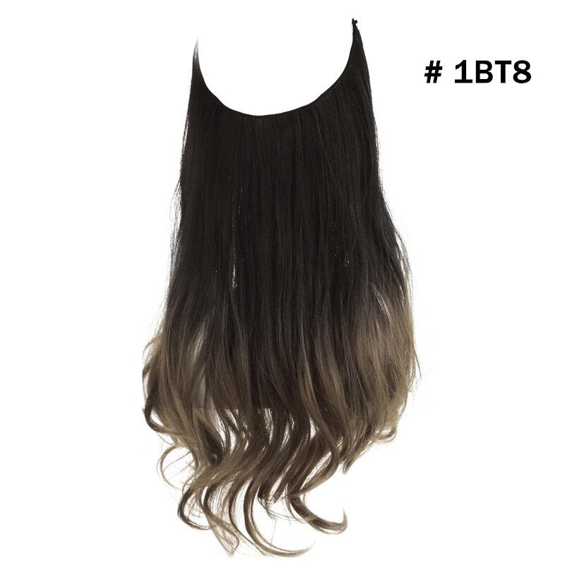 12"14" 16" 18"  Hair Extensions No Clip in Ombre Blonde Black Pink Synthetic