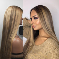 Thumbnail for Brazilian Highlight Honey Blonde 4x4 Silk Base  Human Hair Wig