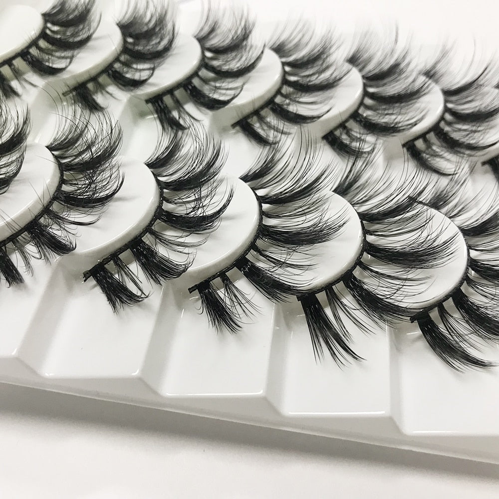 8 Pairs 3D Mink False Eyelashes Natural Wispy Fluffy Dramatic Volume