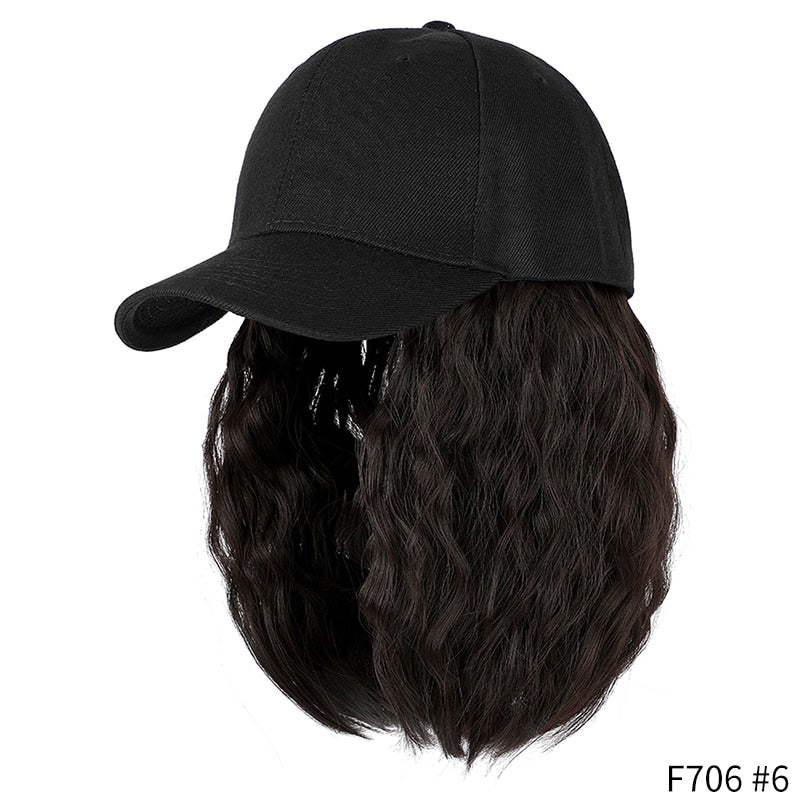 Short Wavy Baseball  Hat Wigs