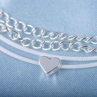 Thumbnail for Bohemian Silver Heart Multi Chain Anklet Ankle Bracelet