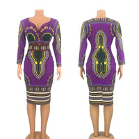 Thumbnail for Dashiki Tribal Ethnic Fashion V-Neck Ladies