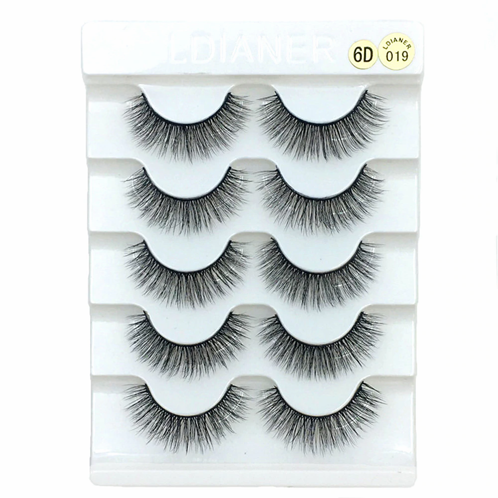 5 Pairs 3D Faux Mink Hair  Wispies Fluffies Drama