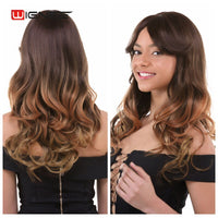 Thumbnail for Long Wavy Natural Hair Temperature 3 Tone Ombre Brown Glueless