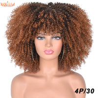 Thumbnail for Afro Kinky Curly Wigs With Bangs