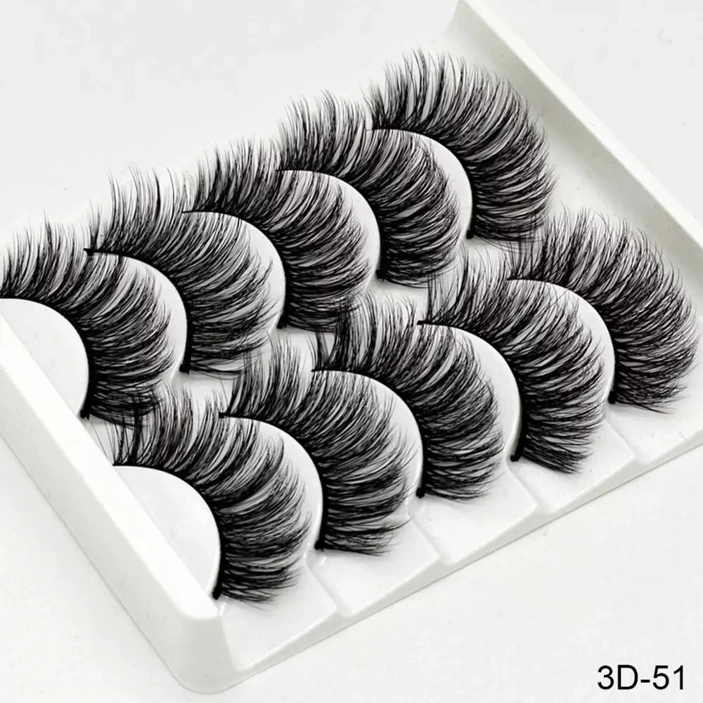 5/8 Pairs 3D Mink Lashes Natural False Eyelashes