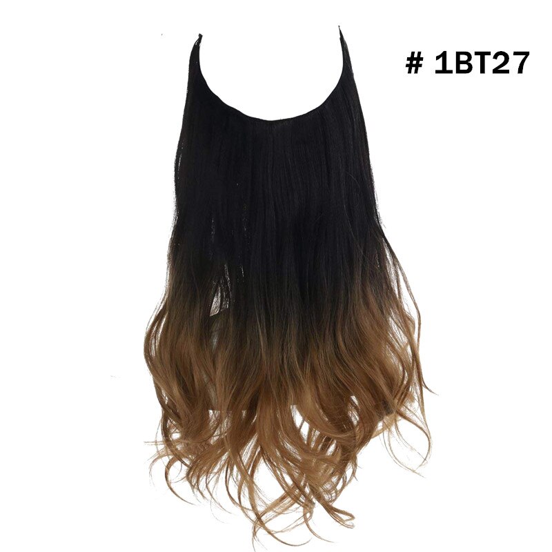 12"14" 16" 18"  Hair Extensions No Clip in Ombre Blonde Black Pink Synthetic