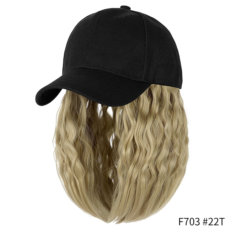 Short Wavy Baseball  Hat Wigs