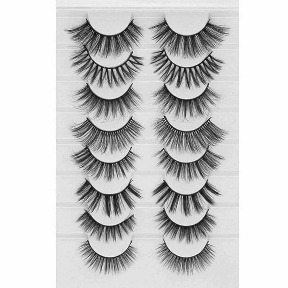 8 Pairs 3D Mink False Eyelashes Natural Wispy Fluffy Dramatic Volume