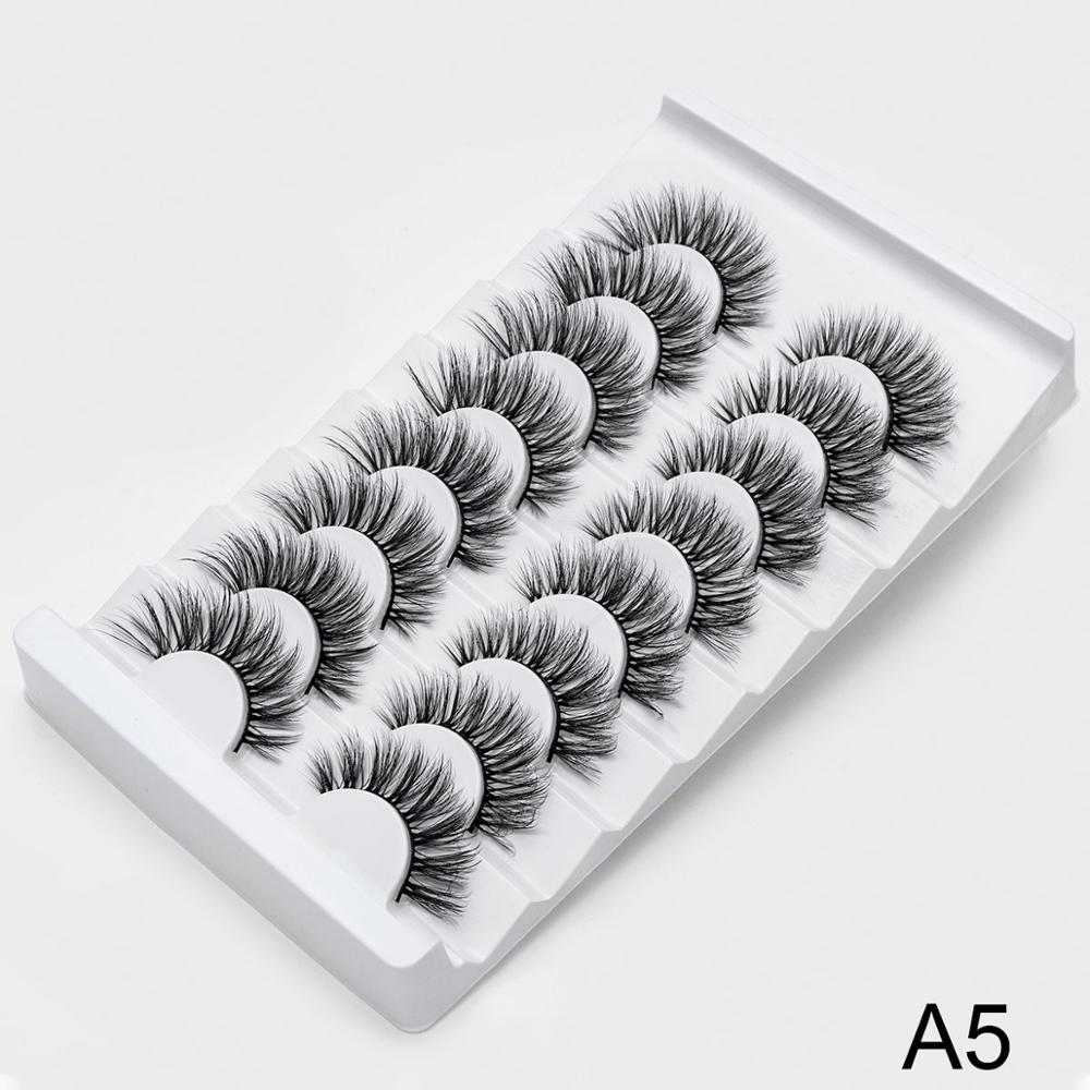 5/8 Pairs 3D Mink Lashes Natural False Eyelashes