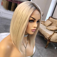 Thumbnail for Indian Short Bob Straight Full Lace Human Hair Wigs With Baby