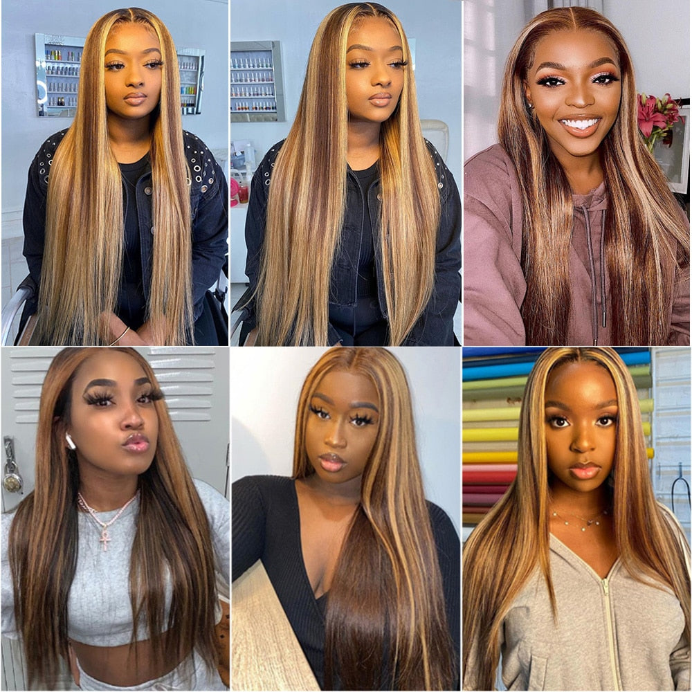 Malaysian Highlight Lace Front Human Hair Wig