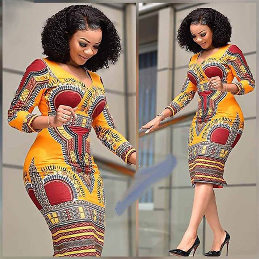 Dashiki Tribal Ethnic Fashion V-Neck Ladies