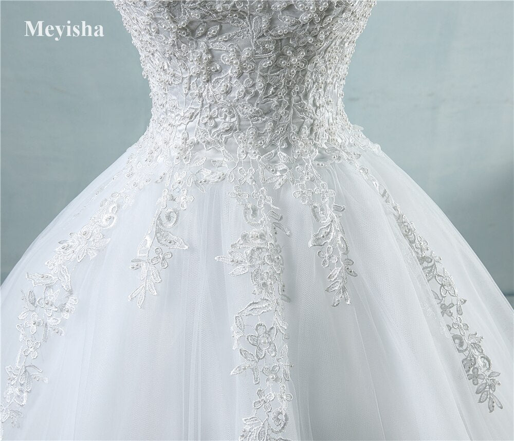 White Ivory Tulle Wedding Dresses