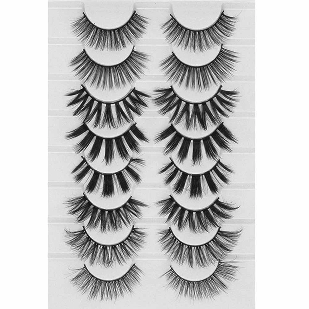 8 Pairs 3D Mink False Eyelashes Natural Wispy Fluffy Dramatic Volume