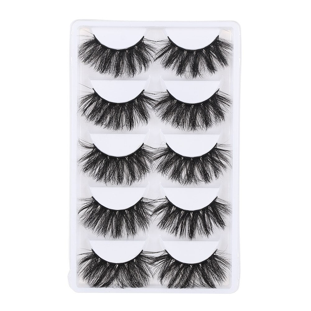 5Pairs/Set Faux Mink Hair False Eyelashes Wispy Criss