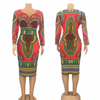 Thumbnail for Dashiki Tribal Ethnic Fashion V-Neck Ladies