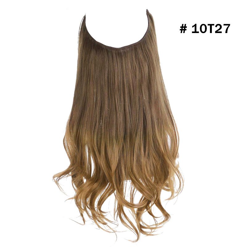 12"14" 16" 18"  Hair Extensions No Clip in Ombre Blonde Black Pink Synthetic