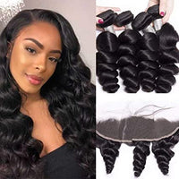 Thumbnail for Peruvian Loose Wave Hair Bundles With Frontal