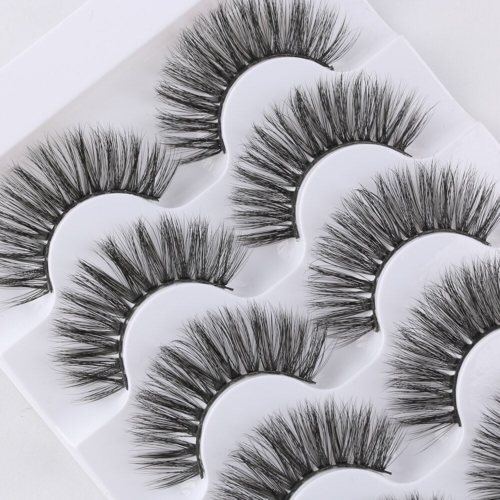 5 Pairs 3D Faux Mink Hair  Wispies Fluffies Drama