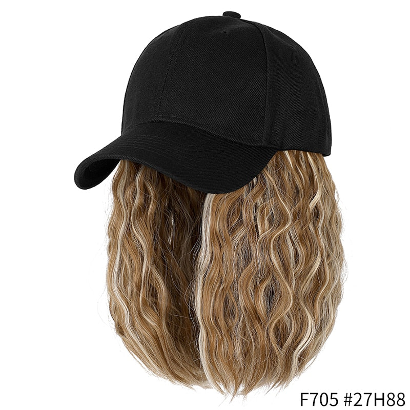 Short Wavy Baseball  Hat Wigs