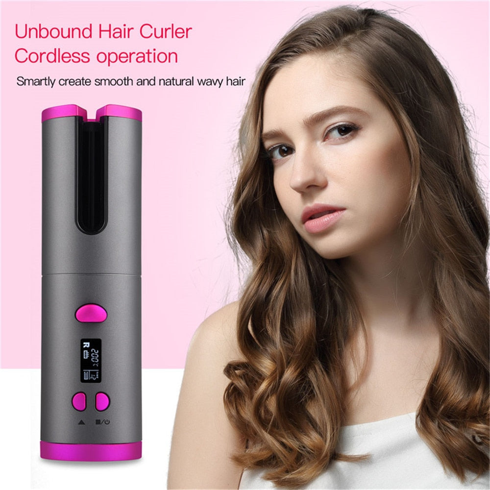 Ceramic Wireless Curling  Hair Iron  USB