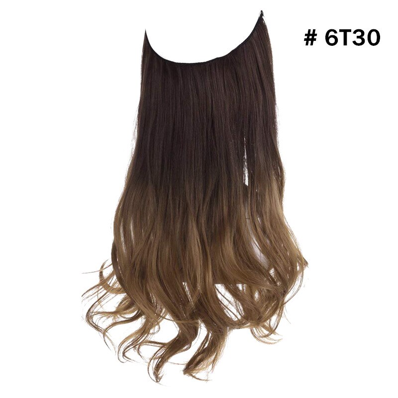 12"14" 16" 18"  Hair Extensions No Clip in Ombre Blonde Black Pink Synthetic