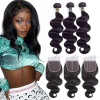 Thumbnail for Brazilian Body Wave 2/3 Bundles With Closure