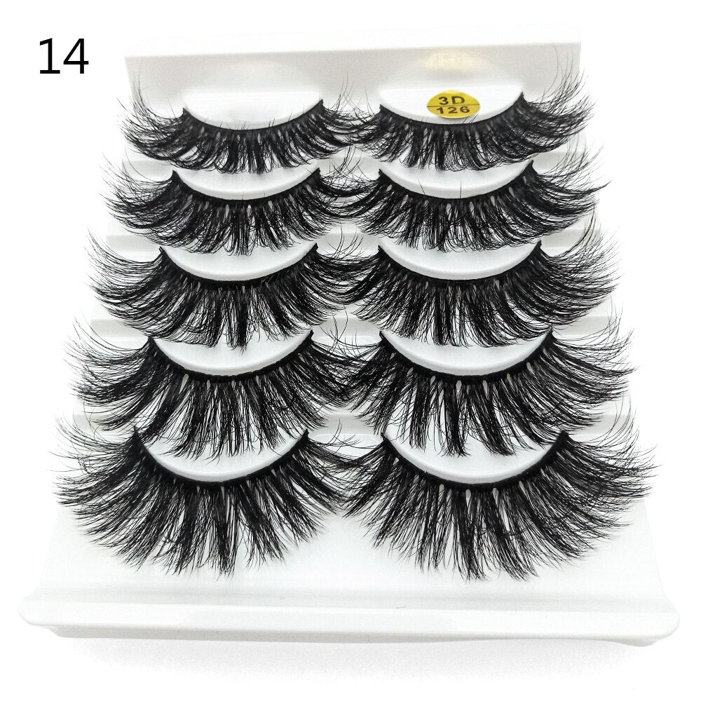 5 Pairs 3D Faux Mink Hair  Wispies Fluffies Drama