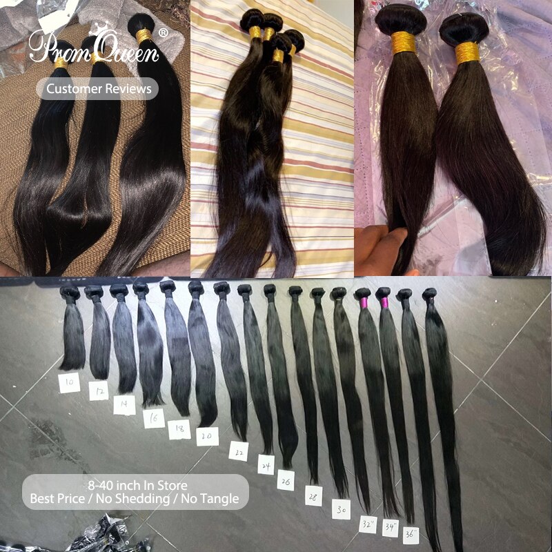 Peruvian Human Hair Weave Bundles Straight 8-40inch 100%