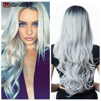 Thumbnail for Long Wavy Natural Hair Temperature 3 Tone Ombre Brown Glueless