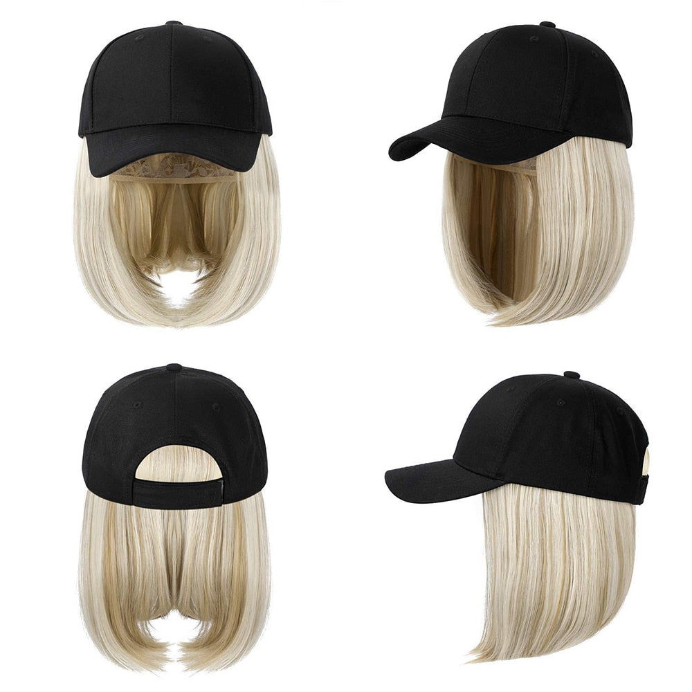 Short Wavy Baseball  Hat Wigs