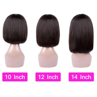 Thumbnail for Short Bob Wig With Bangs Straight Brazilian Hair Wigs