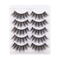 Thumbnail for 5 Pairs Handmade Eyelashes 3D Soft Mink Hair False Lashes