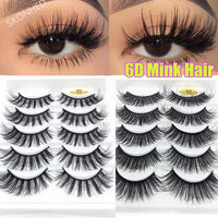 Thumbnail for 5Pairs/Set Faux Mink Hair False Eyelashes Wispy Criss