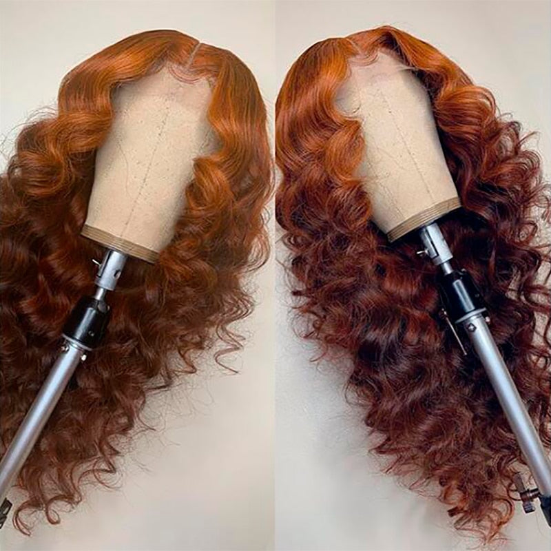 Omber Brown Lace Front Wigs With Pre Plucked Hairline