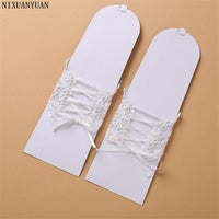 Thumbnail for Elegant Beaded Lace Satin Short Bridal Gloves