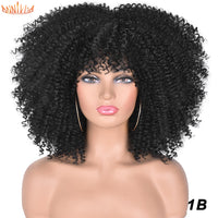 Thumbnail for Afro Kinky Curly Wigs With Bangs