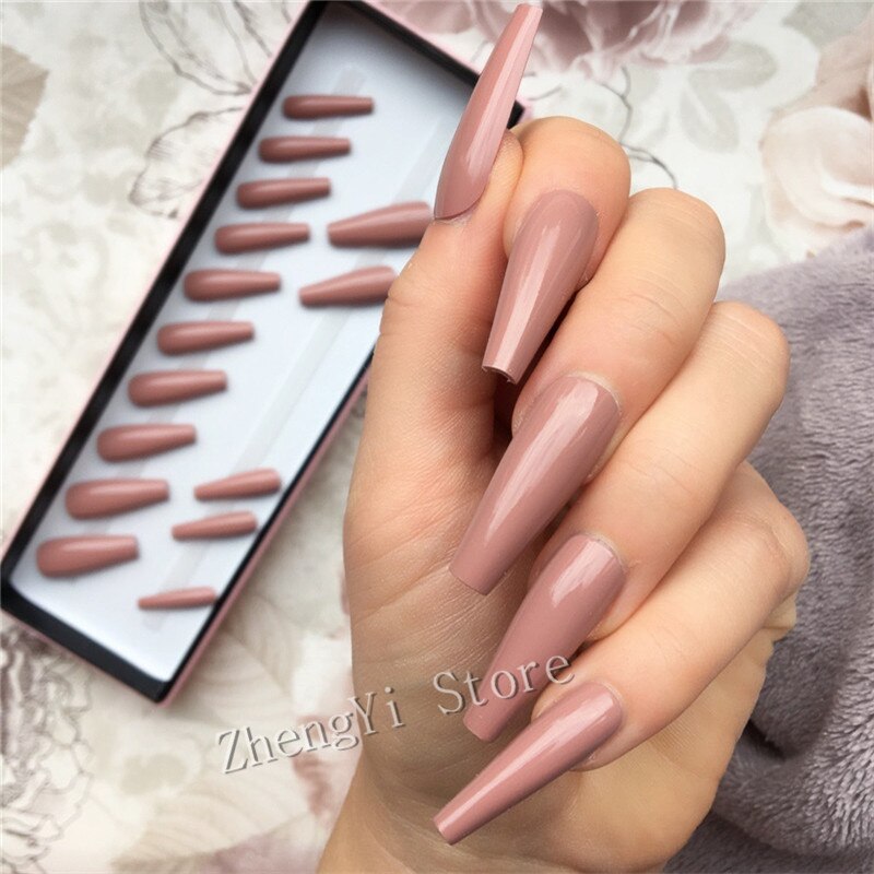 Coffin Glossy Press Nails