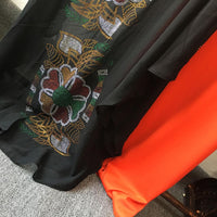 Thumbnail for Dashiki Chiffon Material Dress With Orange Underlining Two Piece Set