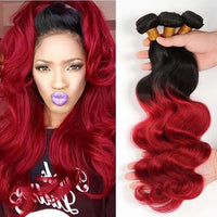 Thumbnail for Ombre Red Body Wave Hair Bundles