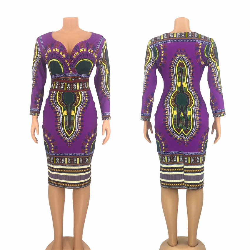 Dashiki Tribal Ethnic Fashion V-Neck Ladies