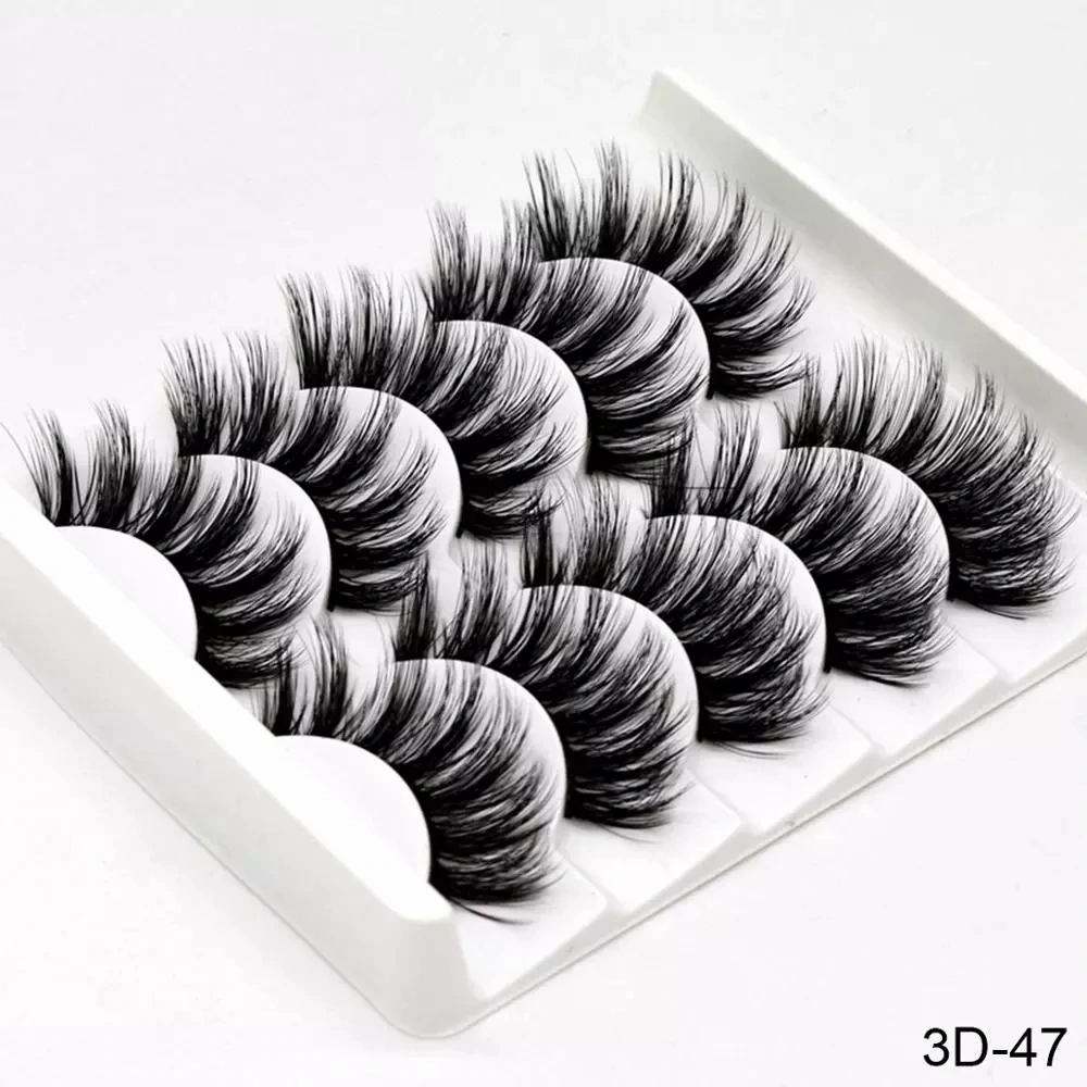 5/8 Pairs 3D Mink Lashes Natural False Eyelashes