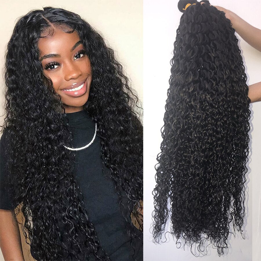 30 32 34 36  Water Wave Bundles Brazilian Hair Bundles Human Hair Extensions