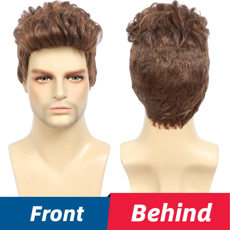 Wig Short Blonde Synthetic Wave Full Wig