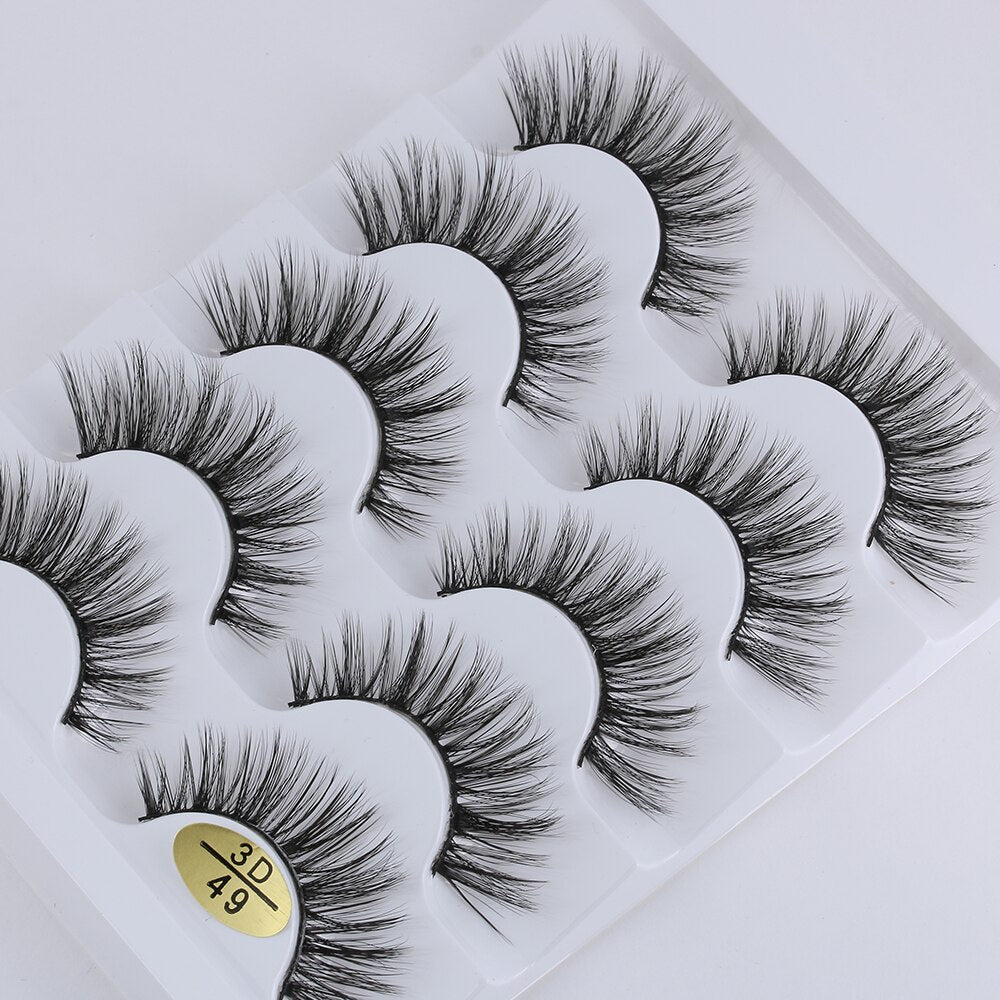 5 Pairs 3D Faux Mink Hair  Wispies Fluffies Drama