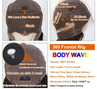 Thumbnail for 360 Body Wave Full Lace Frontal Human Hair Wig With Baby Hair Pre Plucked