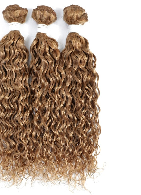 27# Honey Blonde Water Wave Human Hair Bundles