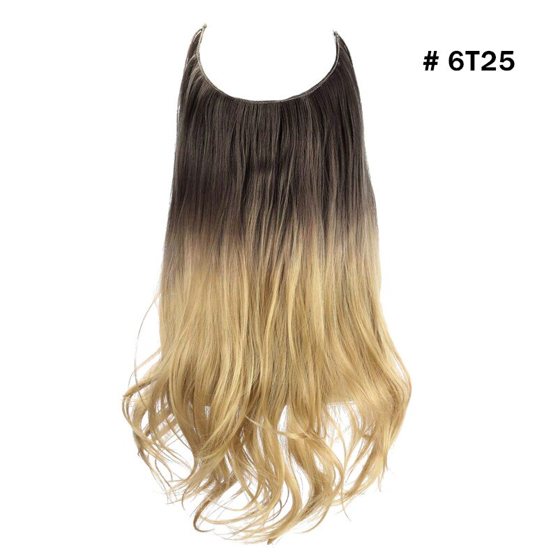 12"14" 16" 18"  Hair Extensions No Clip in Ombre Blonde Black Pink Synthetic